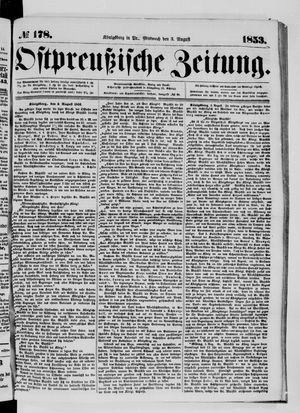 Ostpreußische Zeitung vom 03.08.1853