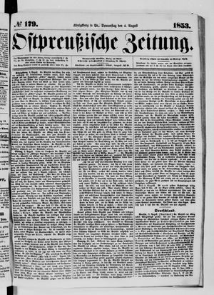 Ostpreußische Zeitung vom 04.08.1853
