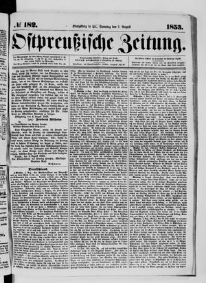 Ostpreußische Zeitung on Aug 7, 1853