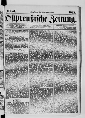 Ostpreußische Zeitung on Aug 12, 1853