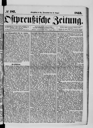 Ostpreußische Zeitung on Aug 13, 1853