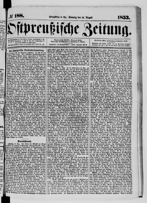 Ostpreußische Zeitung vom 14.08.1853