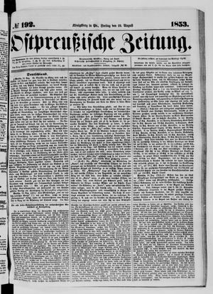 Ostpreußische Zeitung vom 19.08.1853