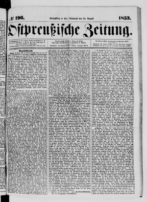 Ostpreußische Zeitung on Aug 24, 1853