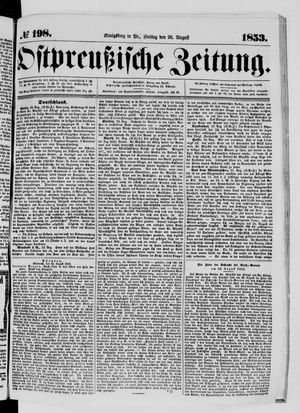 Ostpreußische Zeitung vom 26.08.1853