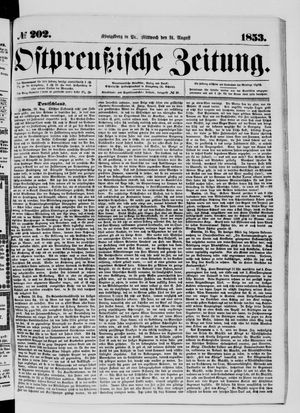 Ostpreußische Zeitung vom 31.08.1853