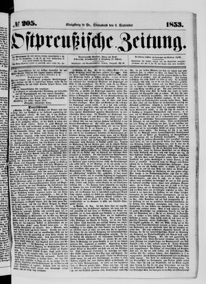 Ostpreußische Zeitung vom 03.09.1853
