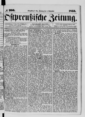 Ostpreußische Zeitung vom 04.09.1853