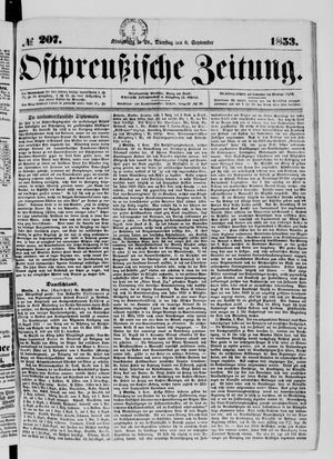 Ostpreußische Zeitung vom 06.09.1853