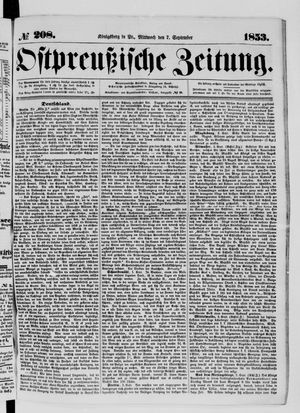 Ostpreußische Zeitung vom 07.09.1853