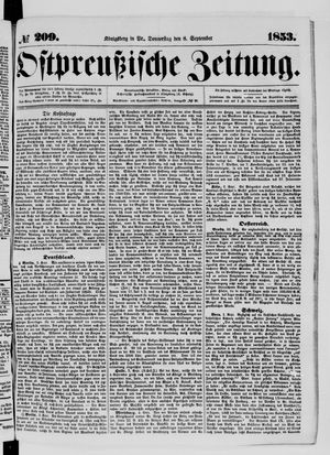 Ostpreußische Zeitung on Sep 8, 1853