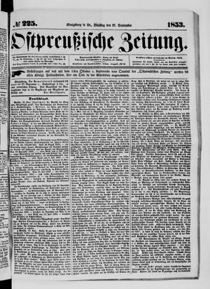 Ostpreußische Zeitung vom 27.09.1853