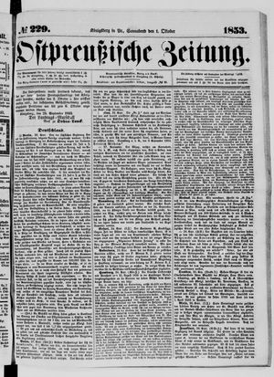 Ostpreußische Zeitung vom 01.10.1853