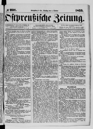 Ostpreußische Zeitung vom 04.10.1853