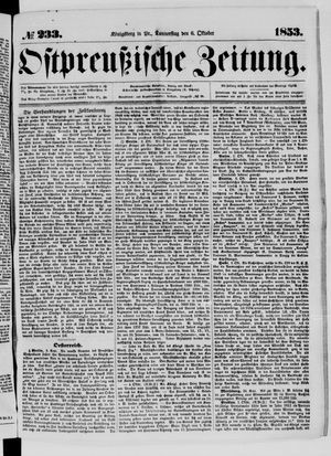 Ostpreußische Zeitung vom 06.10.1853