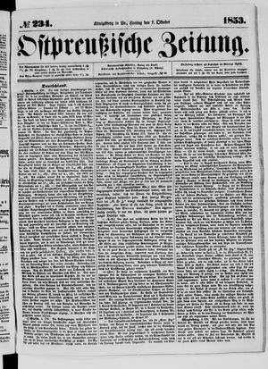 Ostpreußische Zeitung on Oct 7, 1853