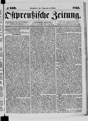 Ostpreußische Zeitung on Oct 14, 1853