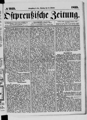 Ostpreußische Zeitung on Oct 18, 1853