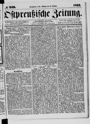 Ostpreußische Zeitung on Oct 25, 1853