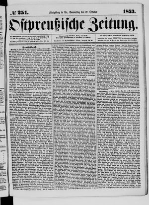 Ostpreußische Zeitung vom 27.10.1853