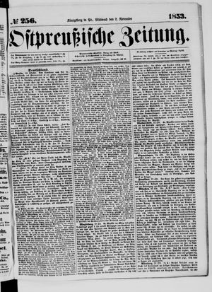 Ostpreußische Zeitung on Nov 2, 1853