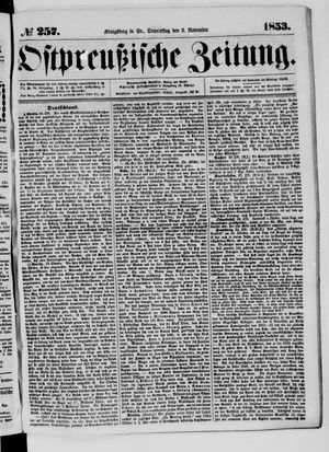 Ostpreußische Zeitung on Nov 3, 1853