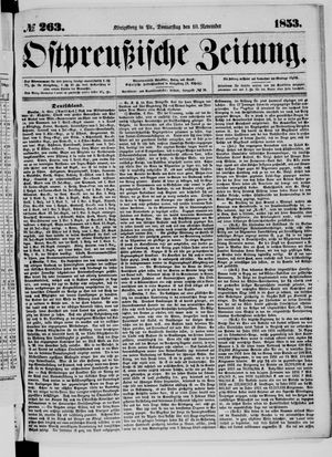 Ostpreußische Zeitung vom 10.11.1853