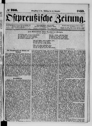Ostpreußische Zeitung vom 13.11.1853