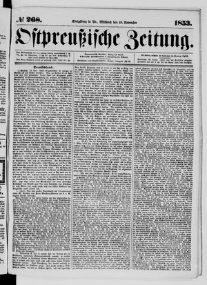 Ostpreußische Zeitung on Nov 16, 1853