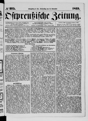 Ostpreußische Zeitung on Nov 24, 1853