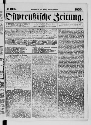 Ostpreußische Zeitung vom 25.11.1853