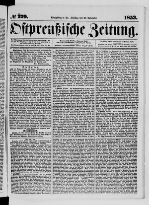Ostpreußische Zeitung vom 29.11.1853