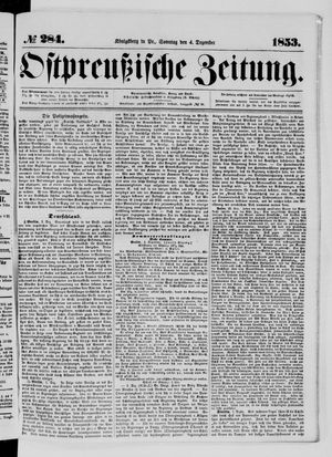 Ostpreußische Zeitung vom 04.12.1853