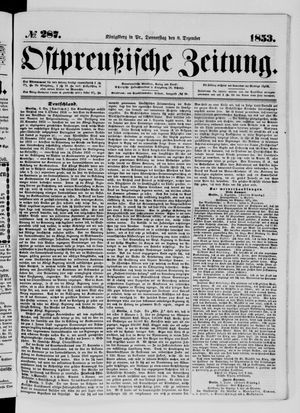 Ostpreußische Zeitung vom 08.12.1853