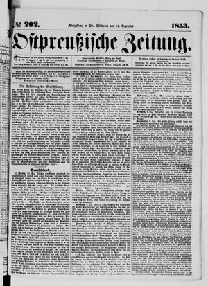Ostpreußische Zeitung vom 14.12.1853