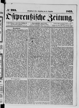 Ostpreußische Zeitung vom 15.12.1853