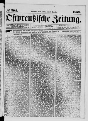 Ostpreußische Zeitung vom 16.12.1853