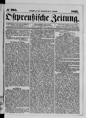Ostpreußische Zeitung on Dec 17, 1853