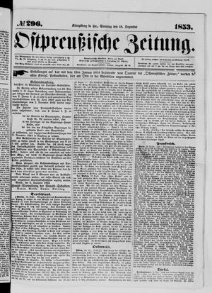 Ostpreußische Zeitung vom 18.12.1853