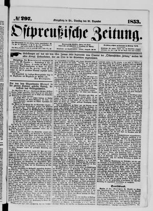Ostpreußische Zeitung vom 20.12.1853