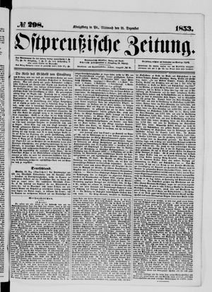 Ostpreußische Zeitung vom 21.12.1853