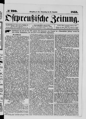 Ostpreußische Zeitung vom 22.12.1853