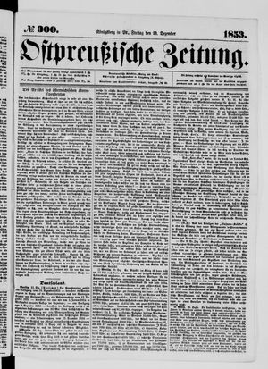 Ostpreußische Zeitung vom 23.12.1853