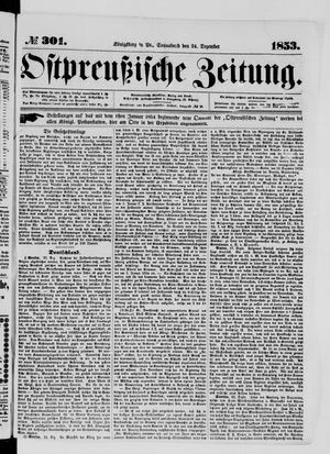 Ostpreußische Zeitung vom 24.12.1853
