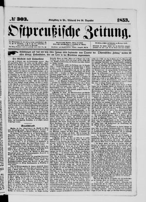 Ostpreußische Zeitung vom 28.12.1853