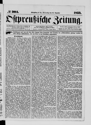 Ostpreußische Zeitung vom 29.12.1853