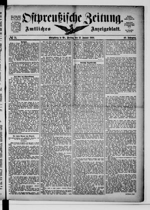 Ostpreußische Zeitung vom 13.01.1888