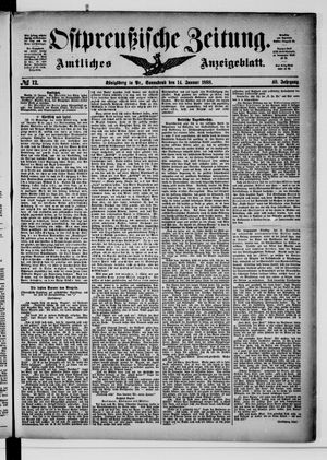 Ostpreußische Zeitung vom 14.01.1888
