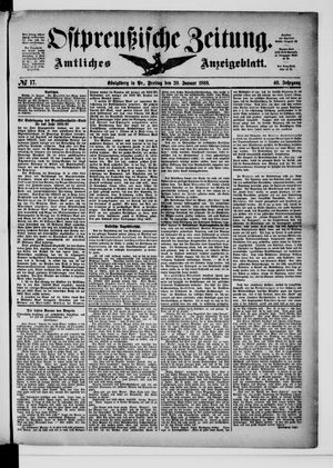 Ostpreußische Zeitung vom 20.01.1888