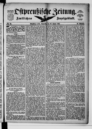 Ostpreußische Zeitung on Jan 26, 1888